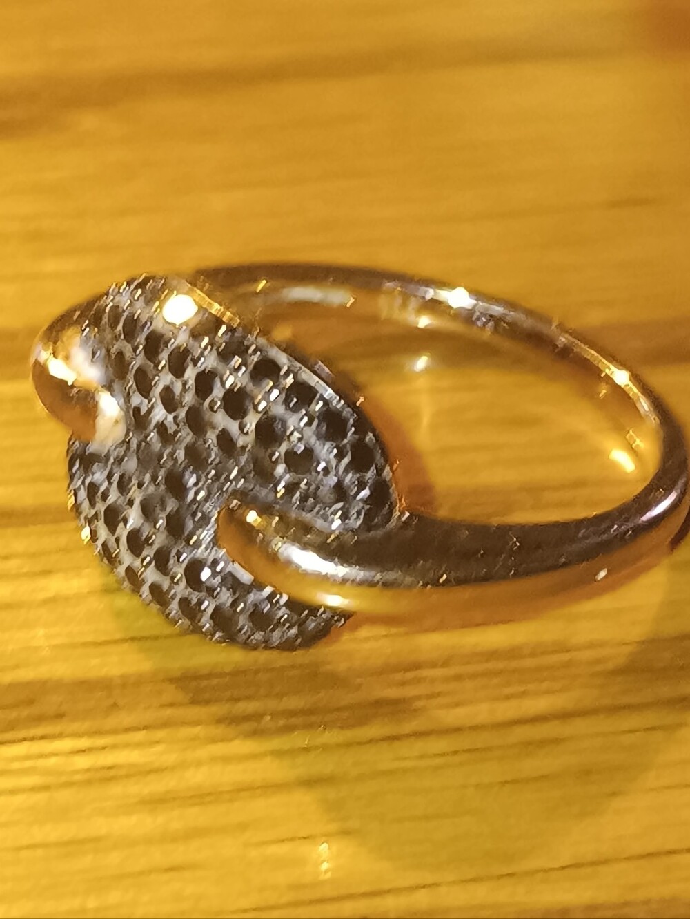 18k Over 925 Black Diamond Milor Italy Ring